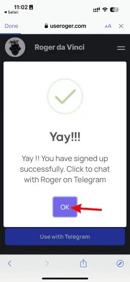 How to use Roger da Vinci on Telegram
